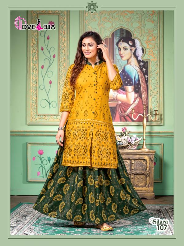 Dveeja Sitara Beautiful Rayon Kurti With Skirt 